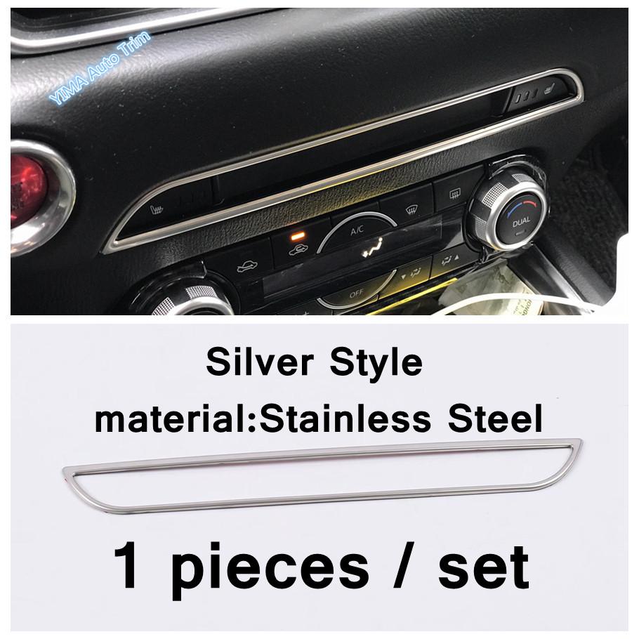Door Handle Bowl / Window Lift Button / Water Cup Holder Cover Trim For Mazda CX-5 2017 - 2024 Silver Car Interior Accessories