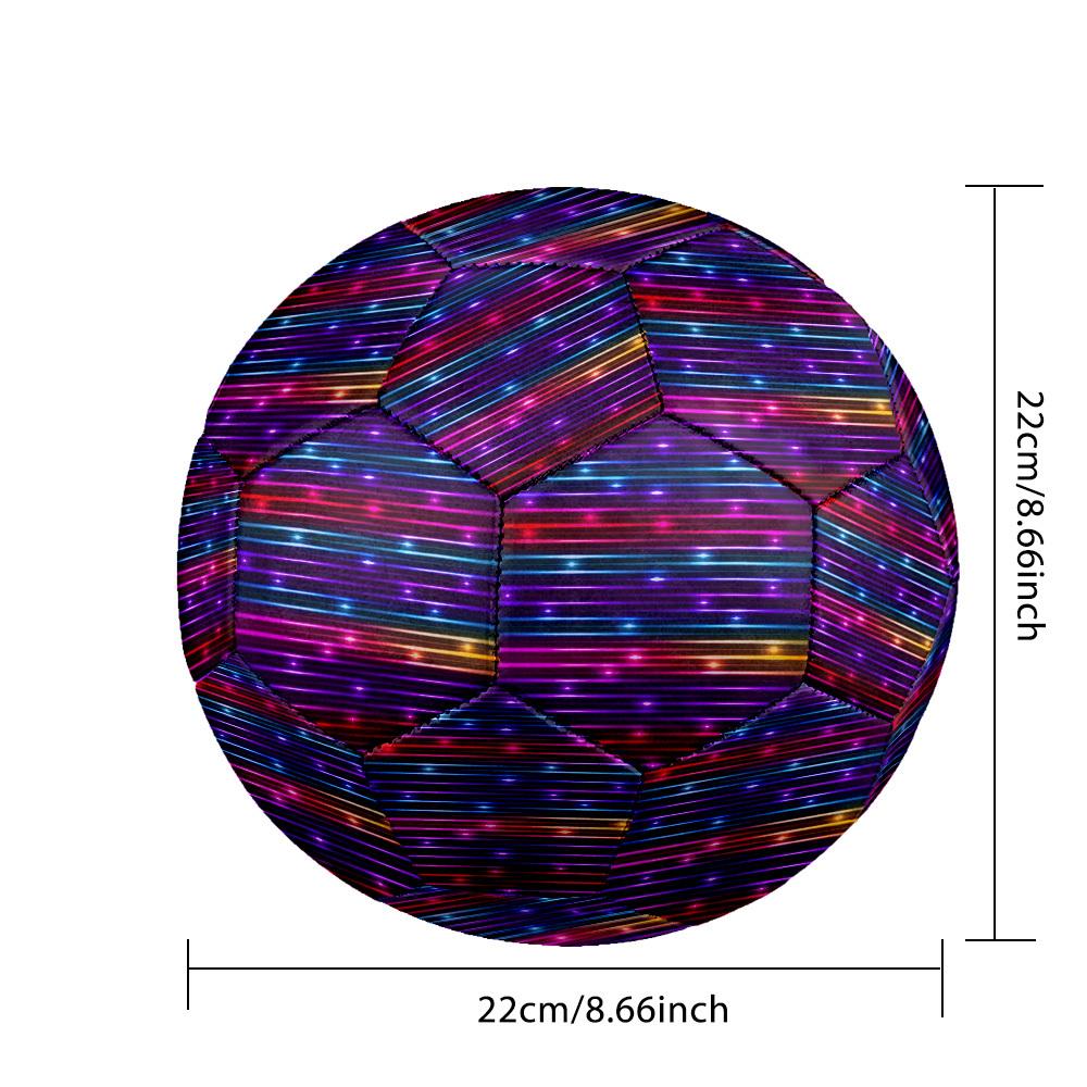 1pc Colorful Lines Background Size 5 Soccer Ball Professional Match Training Football Indoor &Outdoor Sports Ball Lightweight Durable C6522