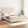 VidaXL Bed Frame with Headboard Cream 140x190 Cm Fabric 3125054