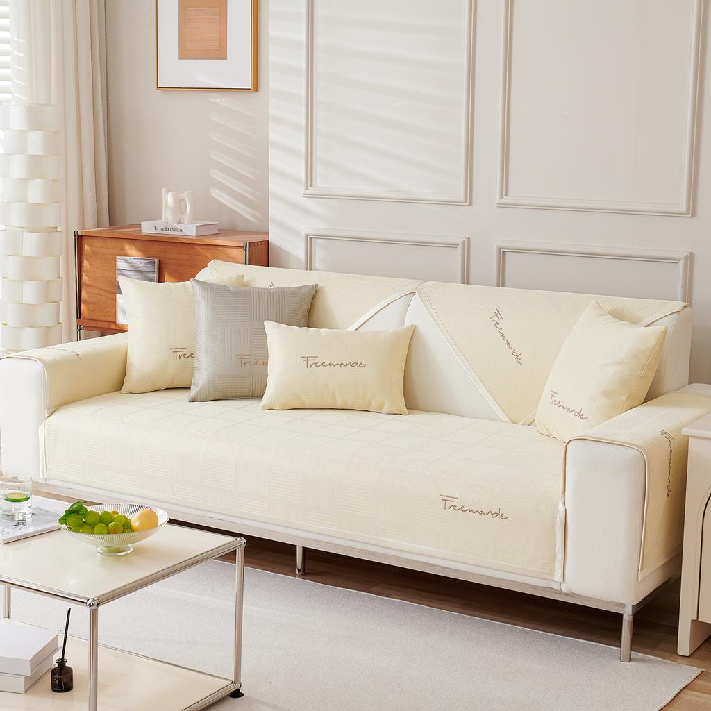 Pure Ice Silk Sofa Cushion Summer Simple Modern Cushion Seat Cushion Non-slip Cushion Cover Backrest Towel Cover