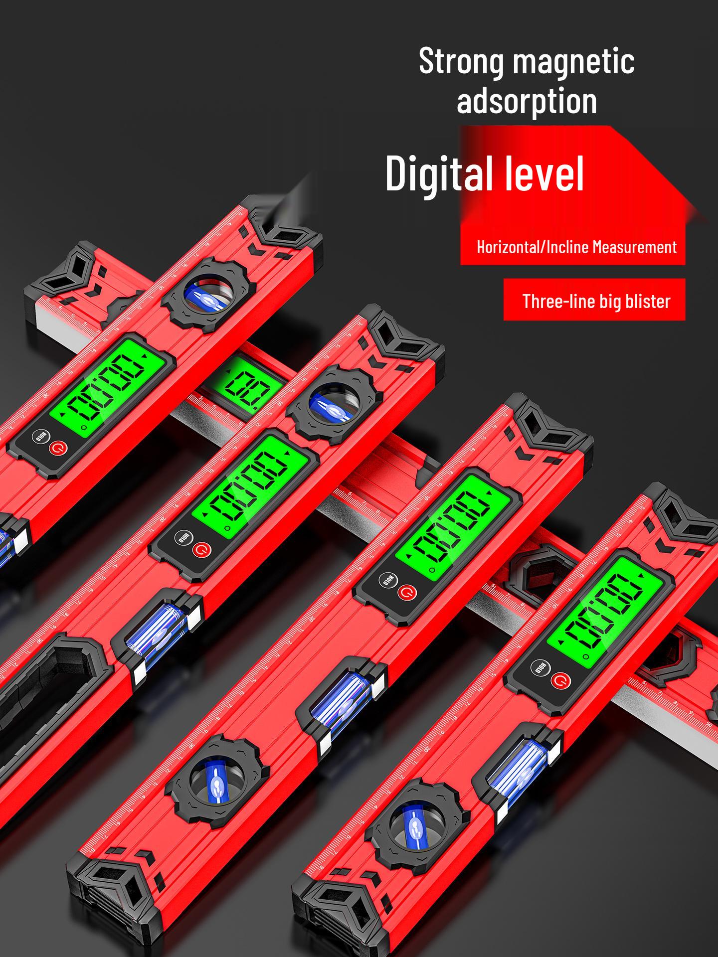 High-Precision Digital Magnetic Spirit Level with Electronic Display Superb (Hardware)