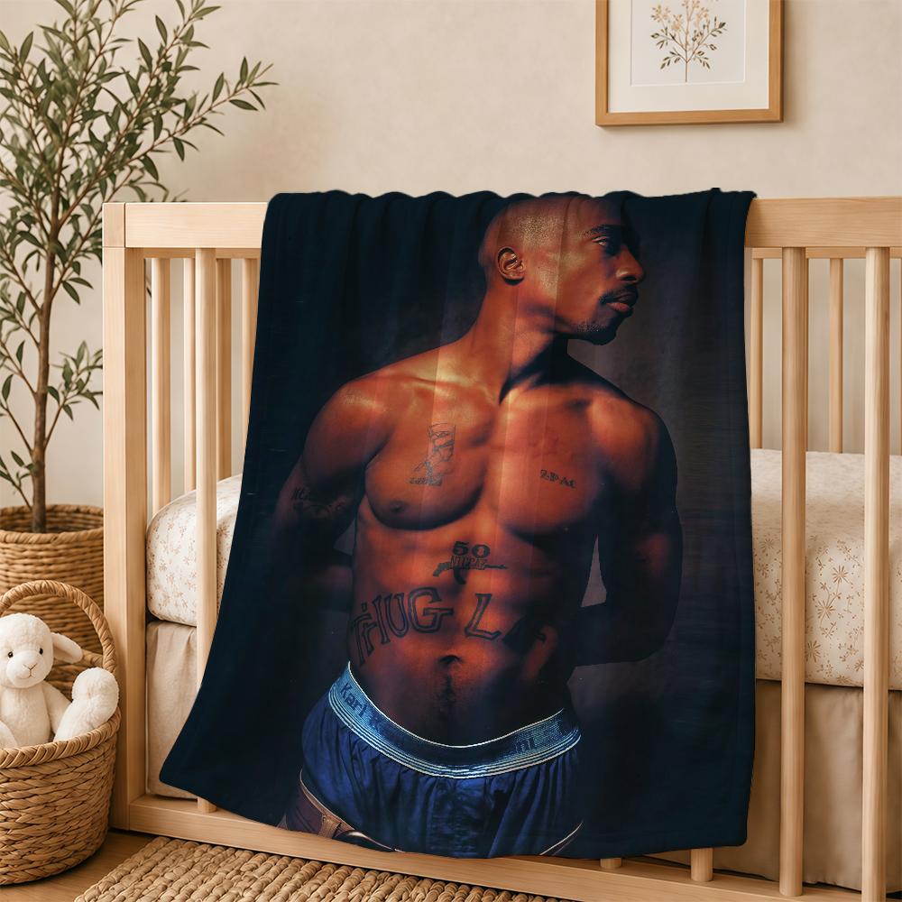 Singer 2pac Blanket For Soft Warm Knee For Bedroom Living Room Bed Sofa Camping Picnic Office Gift