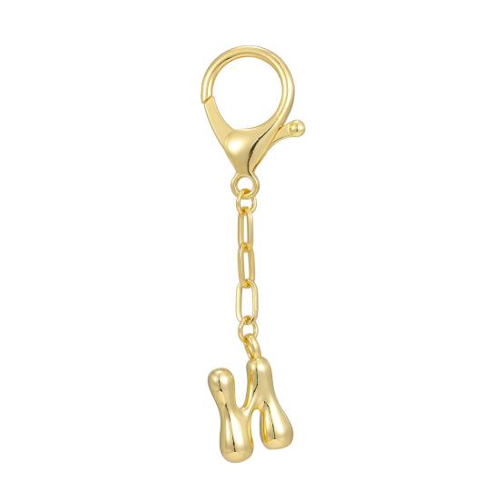Letter Keychain Mini 3D Alphabet Charm Matte Glossy Golden Plating Key Chain with Lobster Clasp Bags Keys Bracelets Accessories