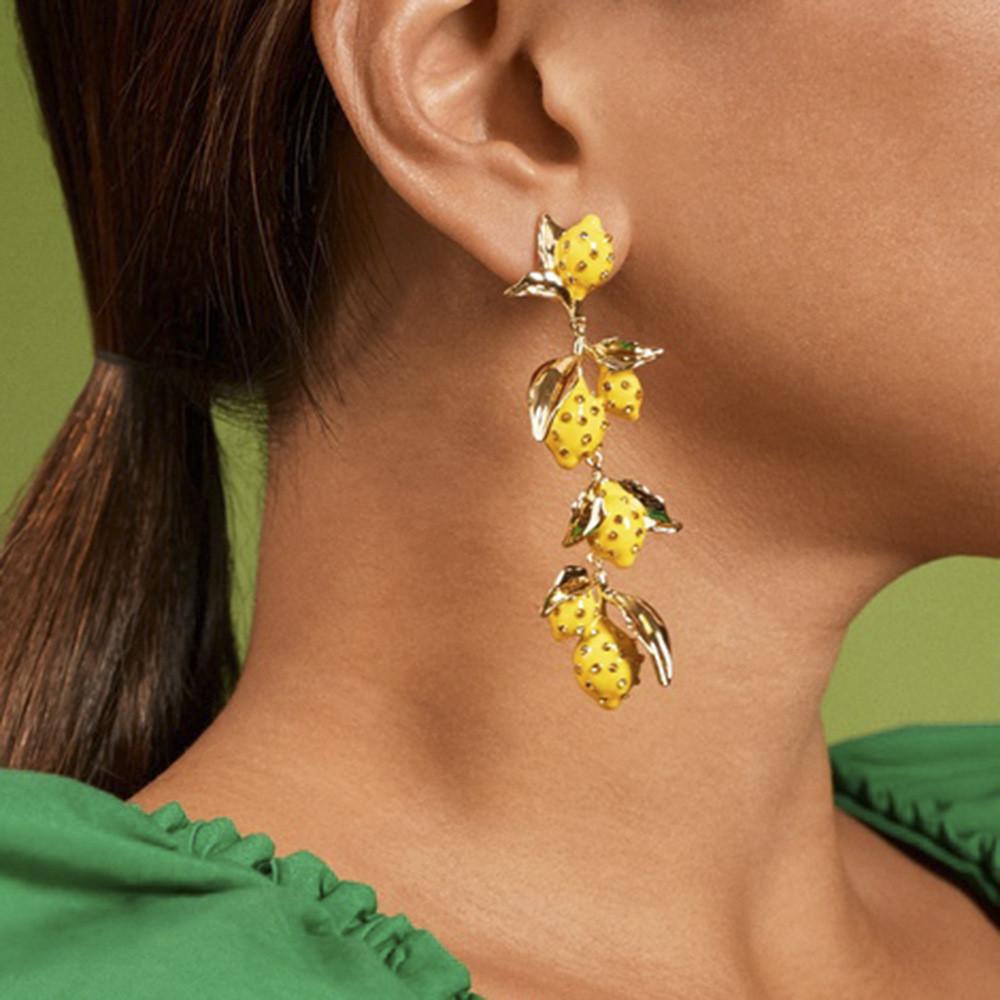Alloy Statement Fruit Earrings Vibrant Colors For Womens Summer Fashion