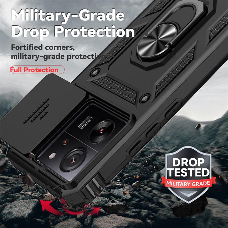 For Xiaomi 13T Case Xiaomi 11T 12T 13T Pro 5G Cover Luxury Shockproof Armor PC + Silicone Slide Camera Protective Phone Cover