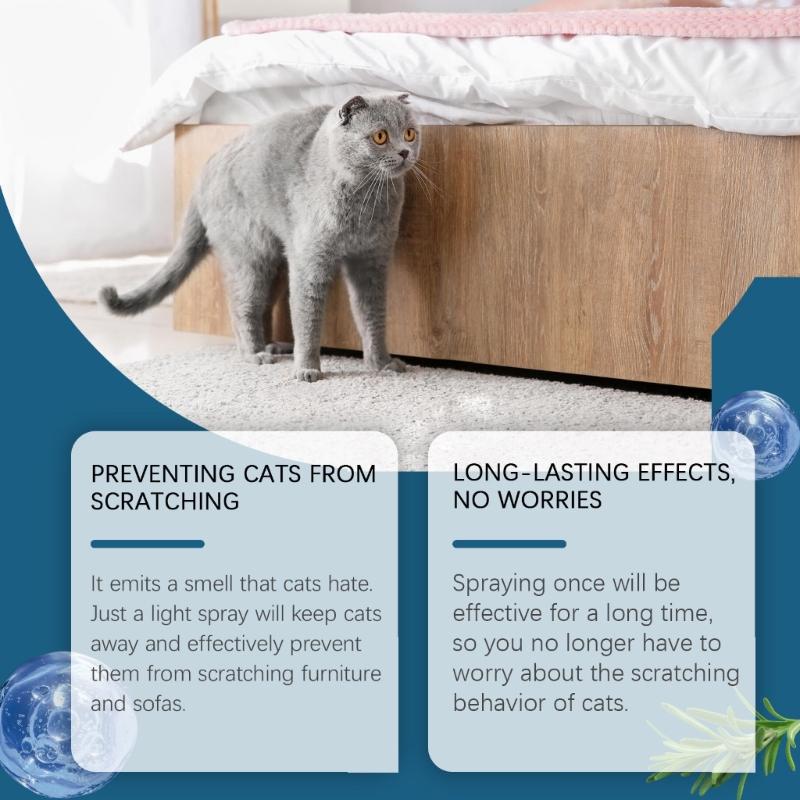 Cats Deterrents Spray Indoor Anti-Scratch Spray Training Aid No Scratch Spray 100ml for Carpet Furniture Drapes Fabric