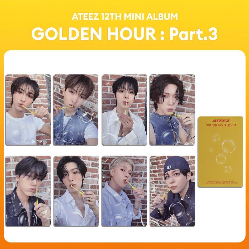 ATEEZ Neues Mini-Album Nr. 12 GOLDEN HOUR : Teil 3 SW Spezialkarte Hongjoong Seonghwa Postkarten Yunho Yeosang San Geschenkkarte für Fans