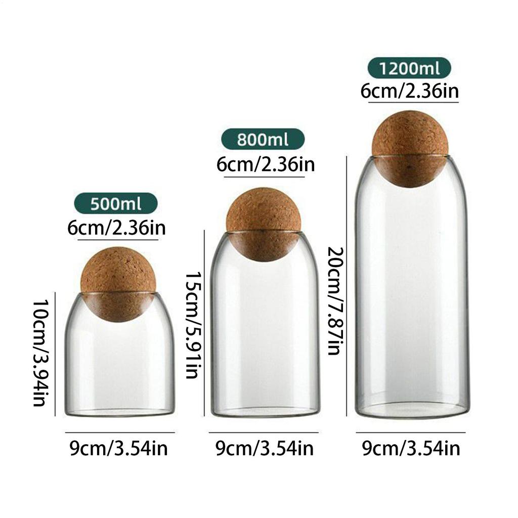 Glass Jars Clear Dried Fruit Container 3 Pieces Storage Jar with Lid for Sugar Candy Coffee Beans Loose Tea Seasonings Kitchen