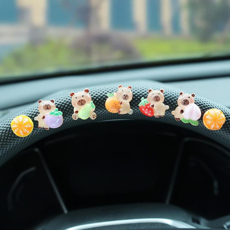 New Car Fun Decorations Dashboard Centre Console DIY Decorative Accessories Cartoon Orange Dolphin Shape Hanging Car Interiors