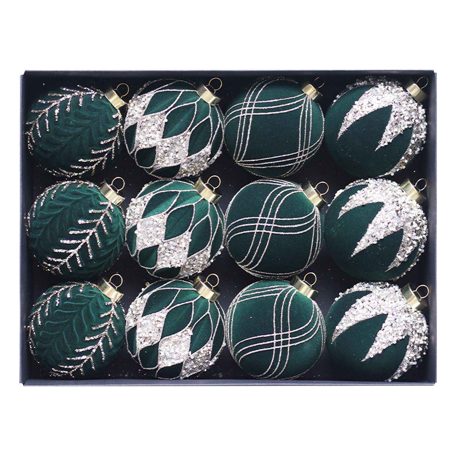

16 Рождественских Шаров, Рождественские Украшения, Ротанг, Маленькие Шарики, Подвески One Size темно-зеленого