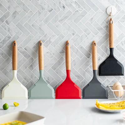 Spatola in silicone Utensili da cucina Carne di manzo Raschietto da cucina per pizza Strumenti di cottura per pizza pala Spatola antiaderente Utensili da cucina