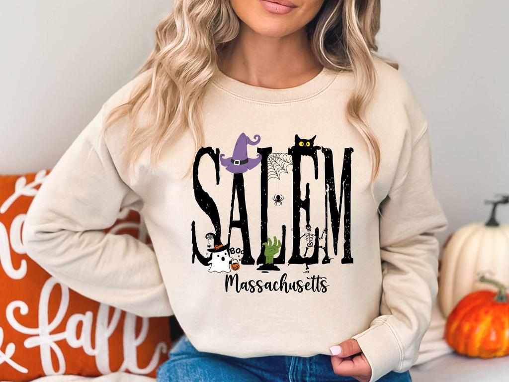 Hocus Pocus Witch Halloween Round Neck Sweatshirt - Fashionable, Simple, Casual
