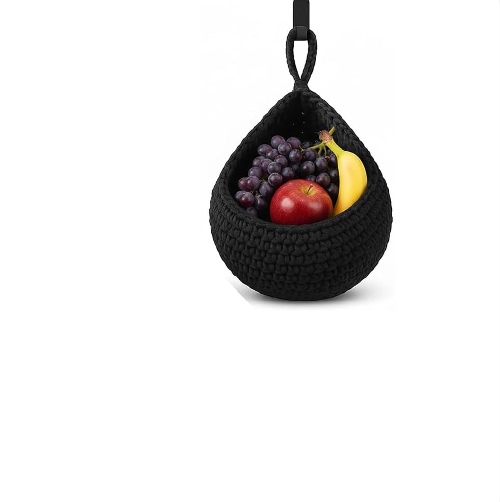 Kitchen Hemp Rope Fruit Basket Hand Woven Cotton Rope Hemp Rope Hook Woven Fruit Net Pocket Storage Net Pocket Storage Mesh Bag