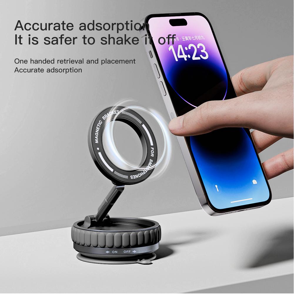 Universal Car Magnetic Vacuum Adsorption Bracket 360 Degree Rotating Phone Holder Portable Folding Sucker Cup Car Phone Stand