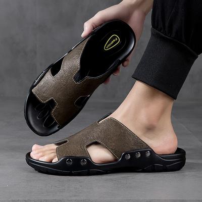 Men Sandal Slippers Leather Summer Sneaker   Slippers Men Slides Soft Eva Slippers Casual Beach Shoes Men Big Size 4849505152