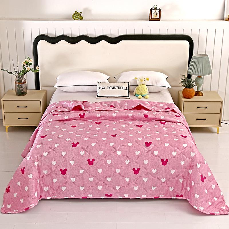 Summer Cool Gift Quilt Set: Washable Cotton Comforter & Thin Quilt