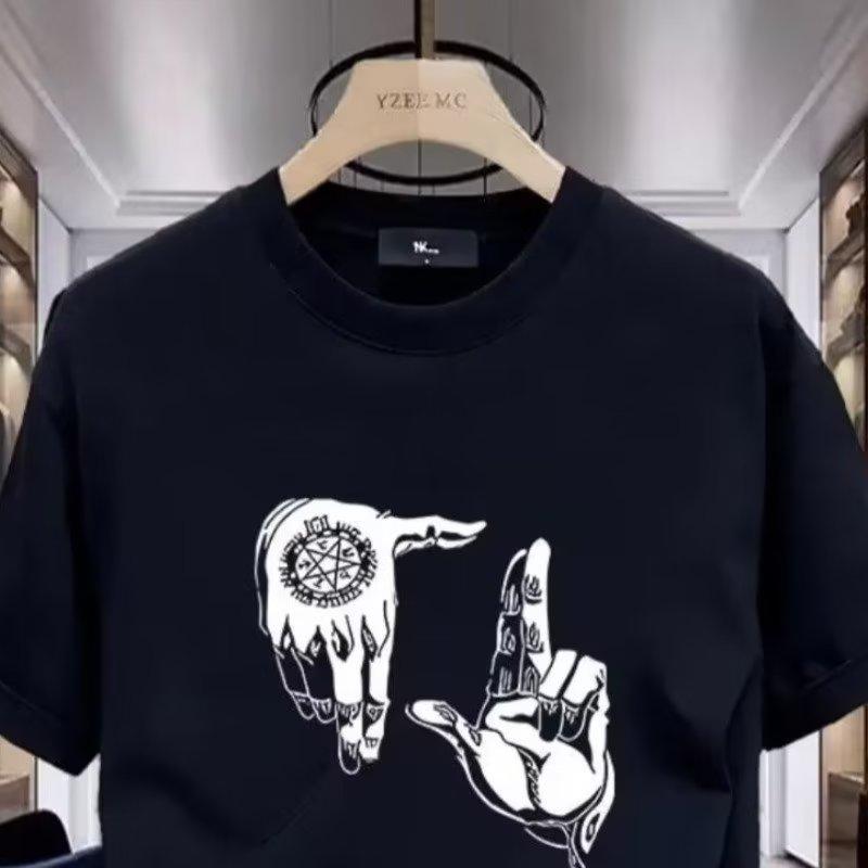 Fashion Short SleeveTT-shirt Men's Fashion Brand Summer Loose2024New Year TrendinsSimple Printed Top