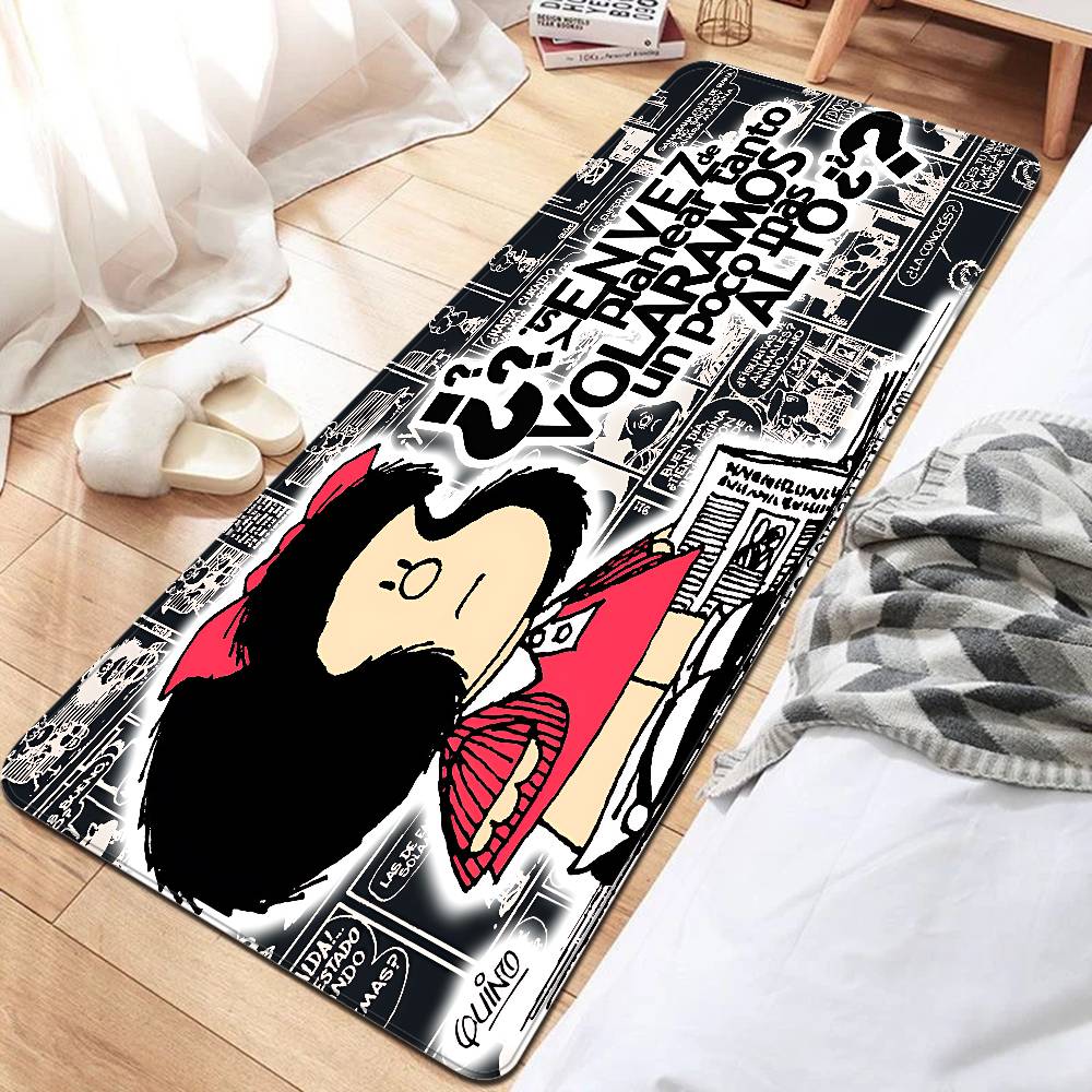 

M-Mafalda Girl Floor Mat INS Style Soft Bedroom Floor House Laundry Room Mat Anti-skid Bedside Area Rugs 40x60cm
