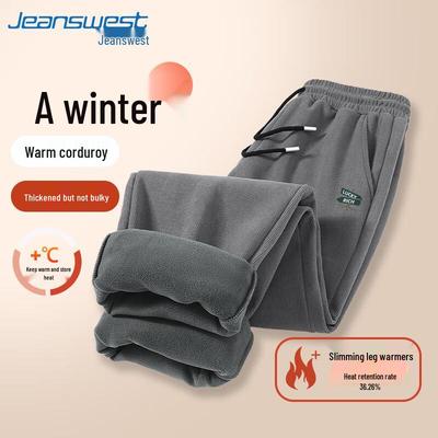 Jeanswest Men's Winter Fleece-Lined Straight-Leg Pants