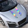 Stickers Laser Reflective Stripes Vinyl Decals Decor For Car Hood Side Body 2pcs