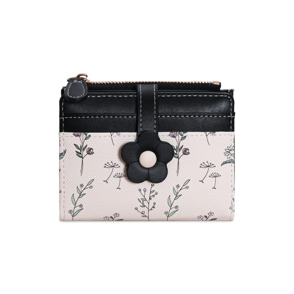 Korean Style PU Leather Card Holder Floral Folding Card Bag Retro Flower Short Wallet  Women