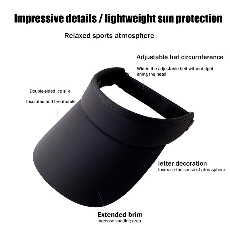Summer  Style Outdoor Casual Sun Hat Men Women Sports Anti Uv Double Layer Ice Silk Empty Top Hat For Leisure And Sun Protect