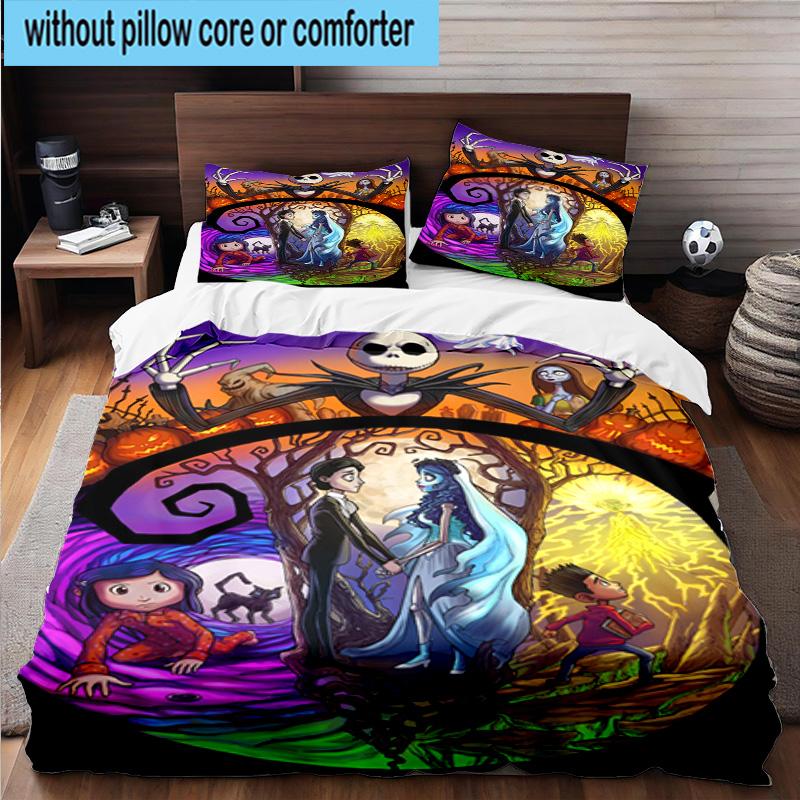 3PCS Moonlit Mystery Cora-line 3pcs Bedding,Including 3PCS Duvet Cover And 2pcs Pillowcases Perfect for Christmas,Ideal for Bedroom, Dormitory