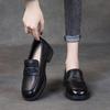 The first layer of cowhide loafers women's spring 2025 new leather flat-soled soft-soled soft-faced one-pedal small leather shoes women