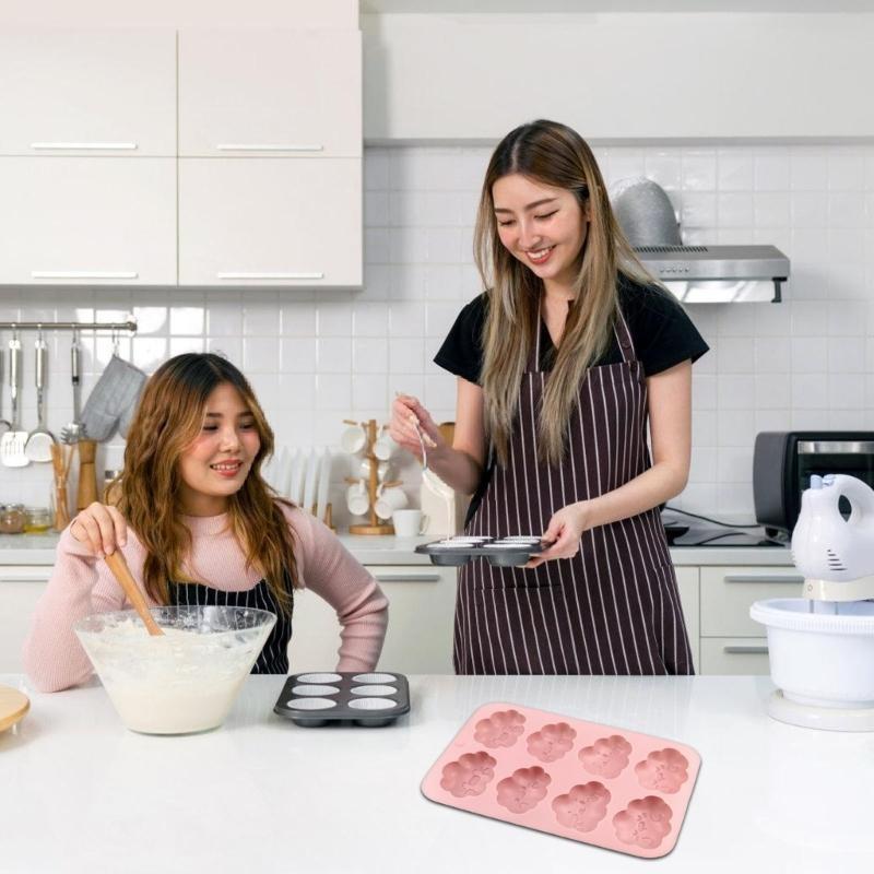 Multifunctional Silicone Truffles Molds Multipurpose Silicone Cartoon Cloud Baking Molds 8 Sections Baking Tray for Sweet Treat