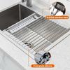 Roll Up Dish Drying Rack over sink,304 Stainless Steel Dish Drainer Shelf Organizer Tableware Plate Storage Kitchen accessories