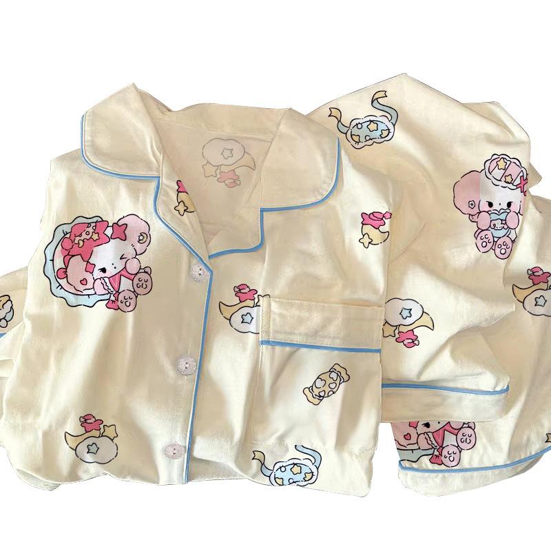 High-Value Bunny Style Cute And Sweet Spring And Autumn Long-Sleeved Pajamas Women'S Loungewear Two-Piece Set