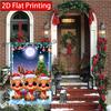 2D Flat - 2D Flat - 2D Flat, 1pc Three Cheerful Cartoon Reindeer (4) 2D Flat Printing, Double-Sided Garden Flag, Family Courtyard Lawn Decoration, Out