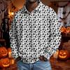Men's Long Sleeve Button-Down Shirt for Halloween Costume Party Wear