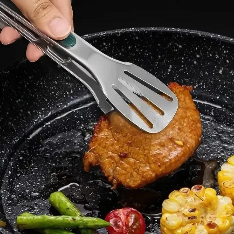 Stainless Steel Food Tongs Non-Slip Meat Salad Bread Serving Clip Barbecue Grill Buffet Clamp Cooking Tools Kitchen Accessories