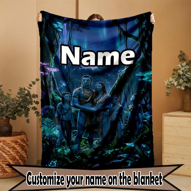 Custom Name Personalized Avatar Print Blanket, Home Decor, Bedroom, Sofa, Camping, Couch, Gifts for Birthday Christmas