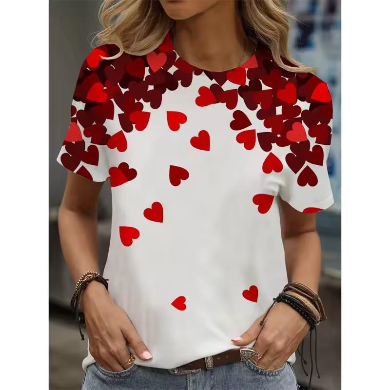 Sweet Strawberry 3D Print Women's T-Shirt - Round Neck, Soft Fabric, Casual Comfort Fit Top
