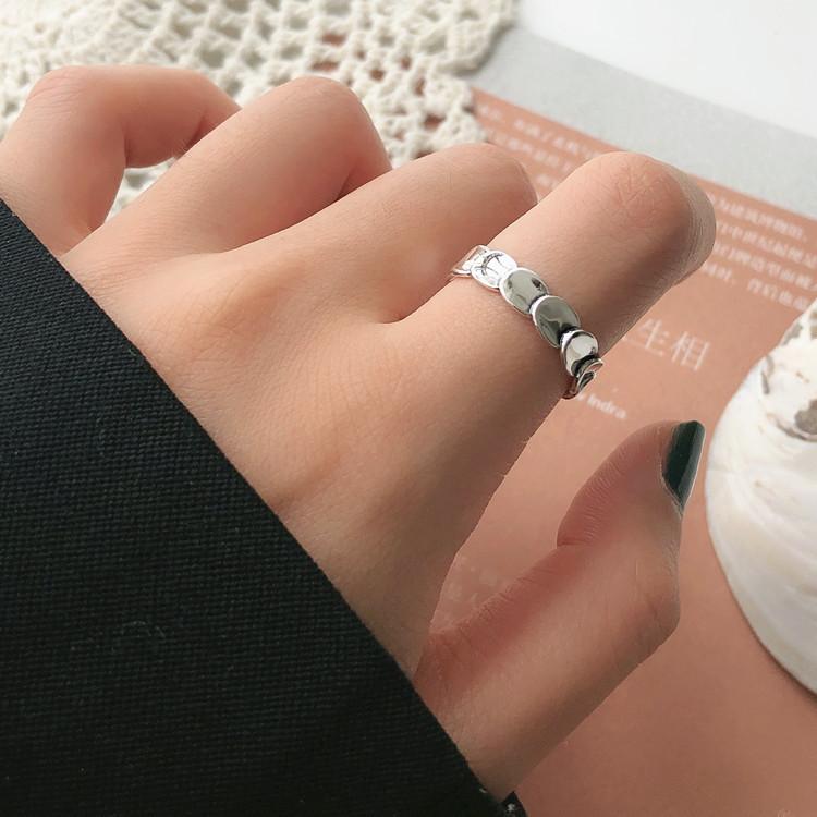 New Personality Creative Multi-layer Chiba Scale 925 Sterling Silver Jewelry Distressed Smooth Round Opening Rings TYB433