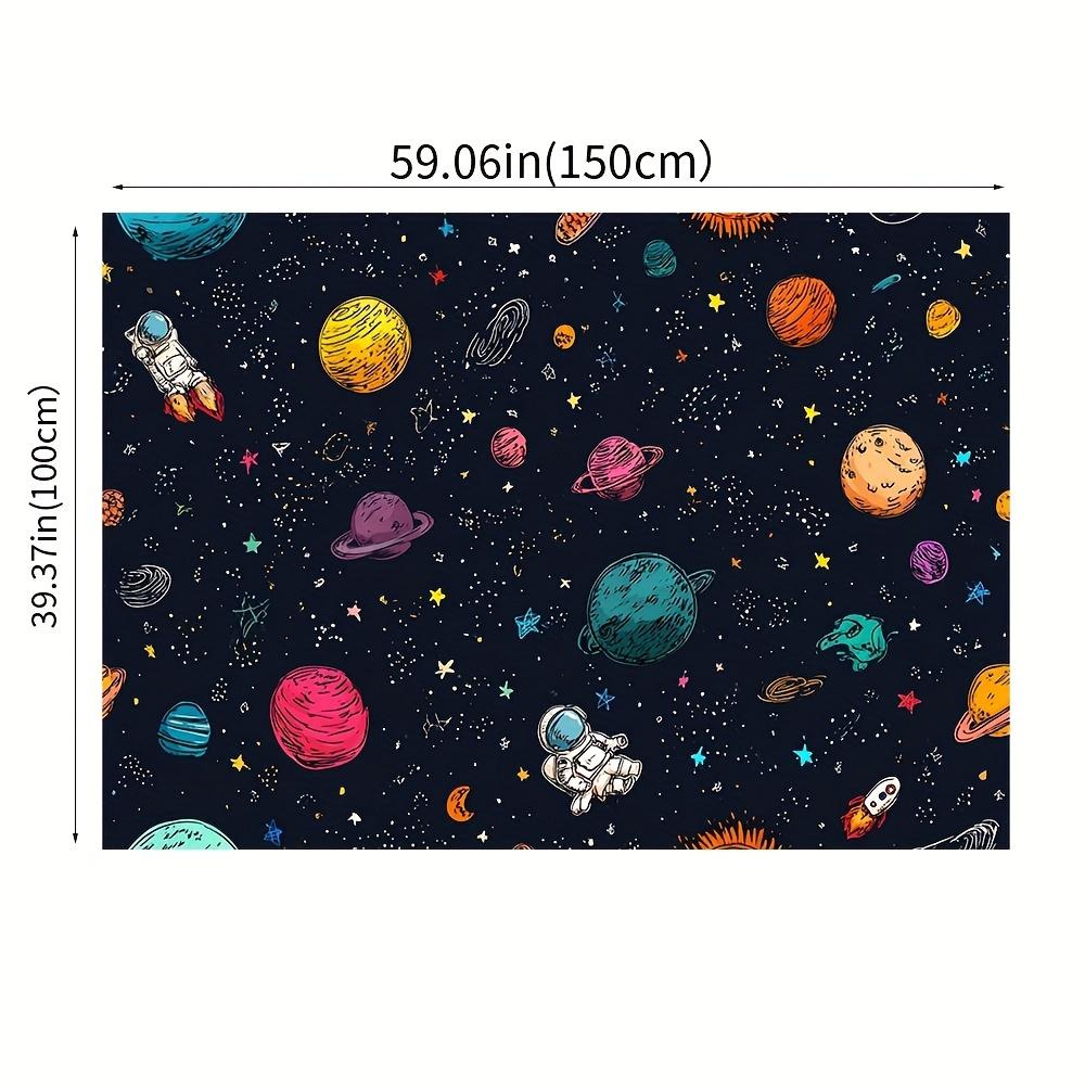 2D. 1 piece featuring cartoon stars planets space and astronauts. Suitable for home decoration and event decoration.