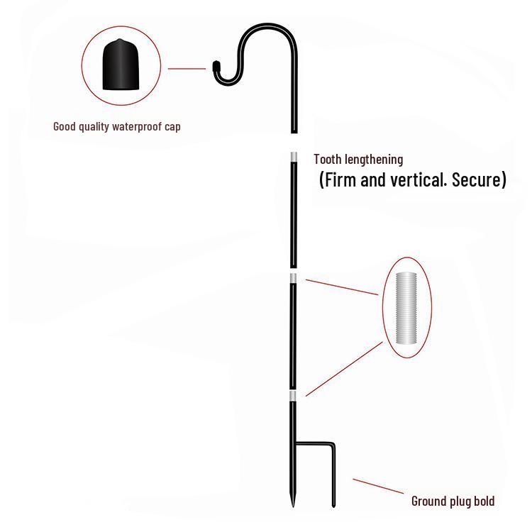 

Кованый железный пастуший крюк для уличных кормушек для птиц, фонарей и подвесных корзин