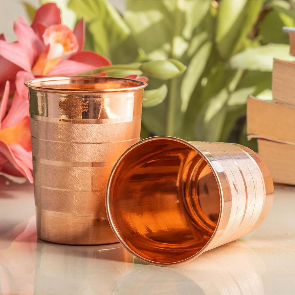 Glas – 275 ml, Elegante Trinkgläser für Wasser, Ayurveda-Vorteile und täglichen Gebrauch, Perfekt für Zuhause, Büro und zum Verschenken, 2er-Set