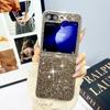 Ochranný kryt Samsung Z Flip6/5/4/3 s galvanicky pokoveným diamantovým zábleskem pro skládací displej telefonu s laserovou intarzií.