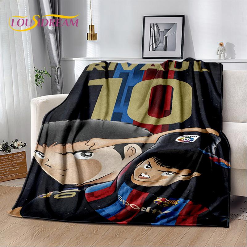 Captain Tsubasa Anime Soccer Cartoon Blanket,Soft Throw Blanket for Home Bedroom Bed Sofa Picnic Travel Office Cover Blanket Kid