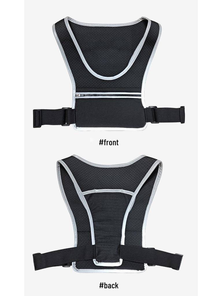 Unisex Reflective Running & Cycling Chest Vest with Water Bottle Holder