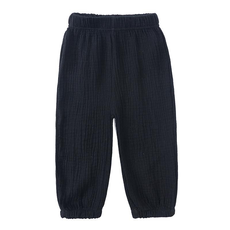 

2026 Spring/Summer Children s Cotton Linen Lantern Pants - Solid Color, Mori Style, Elastic Waistband, Casual Long Trousers for Boys and Girls. 140 cm
