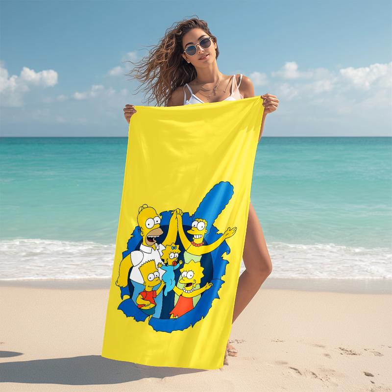 1Pc Simpsons Family Portrait Beach Towel Microfiber Beach Towel Thin Absorbent For Beach Swimming Yoga Bath Sports 0917272