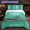 Set Biancheria da Letto Personalizzato Harley-Davidson con Testo Nome, 1 Copripiumino & 2 Federe Regalo Personalizzato per Camera da Letto