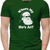 Where My Hos At Unisexs T Shirt Funny Santa Christmas Xmas Rude Slogan Vintage Fashion Versatile Designer Clothes
