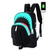 Glow-in-the-dark Backpack Male Largemouth Shark Feature Backpack Student Backpack Personality
