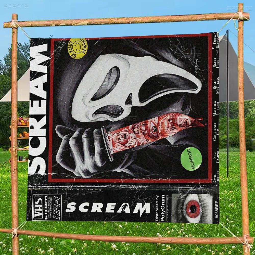 

Классический Хоррор Триллер Фильм SScreams Баннер Арт Печать Японский Настенный Флаг Аниме Настенное Украшение Домашний Декор 74x94cm(29x37in)