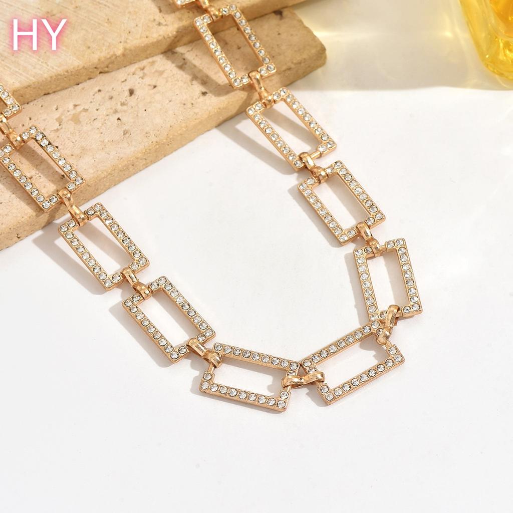 HY New Gold Plated Alloy Rhinestone Rectangle Geometric Fine Beach Sexy Belt Waist Body Chain Belly Jewelry for Women